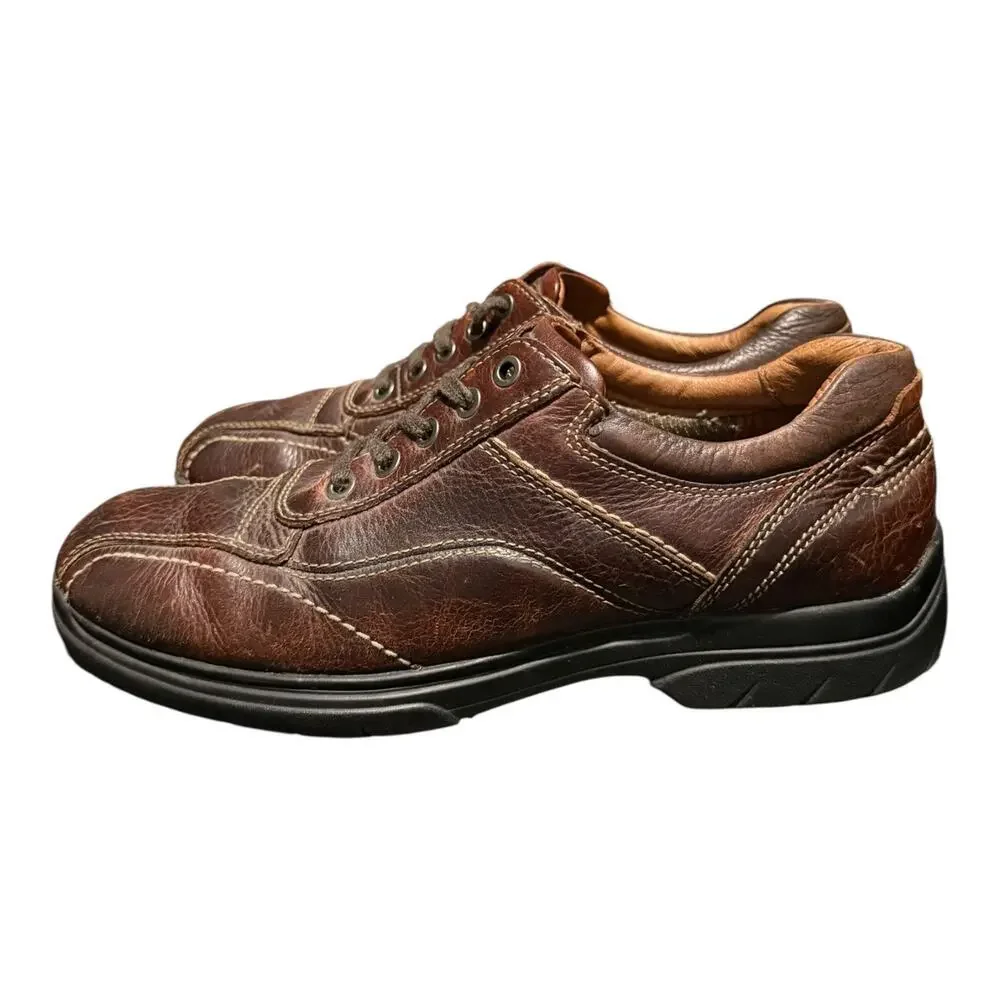 Johnston & Murphy Brown Leather Oxford Shoes Mens 9.5 Comfort Lace Up Dress
